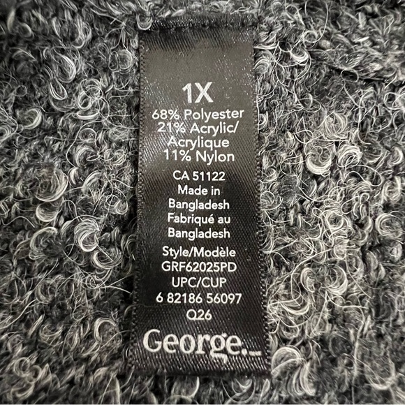 George Grey Knit Turtleneck Tunic Hi Low Hem Sweater Size 1X - Picture 9 of 9